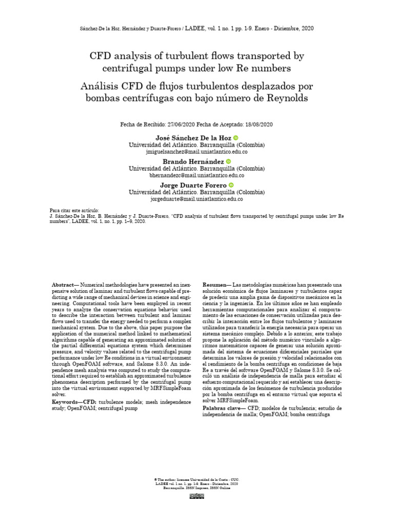 CFD Analysis of Turbulent Flows Transpor | PDF | Fluid Dynamics ...
