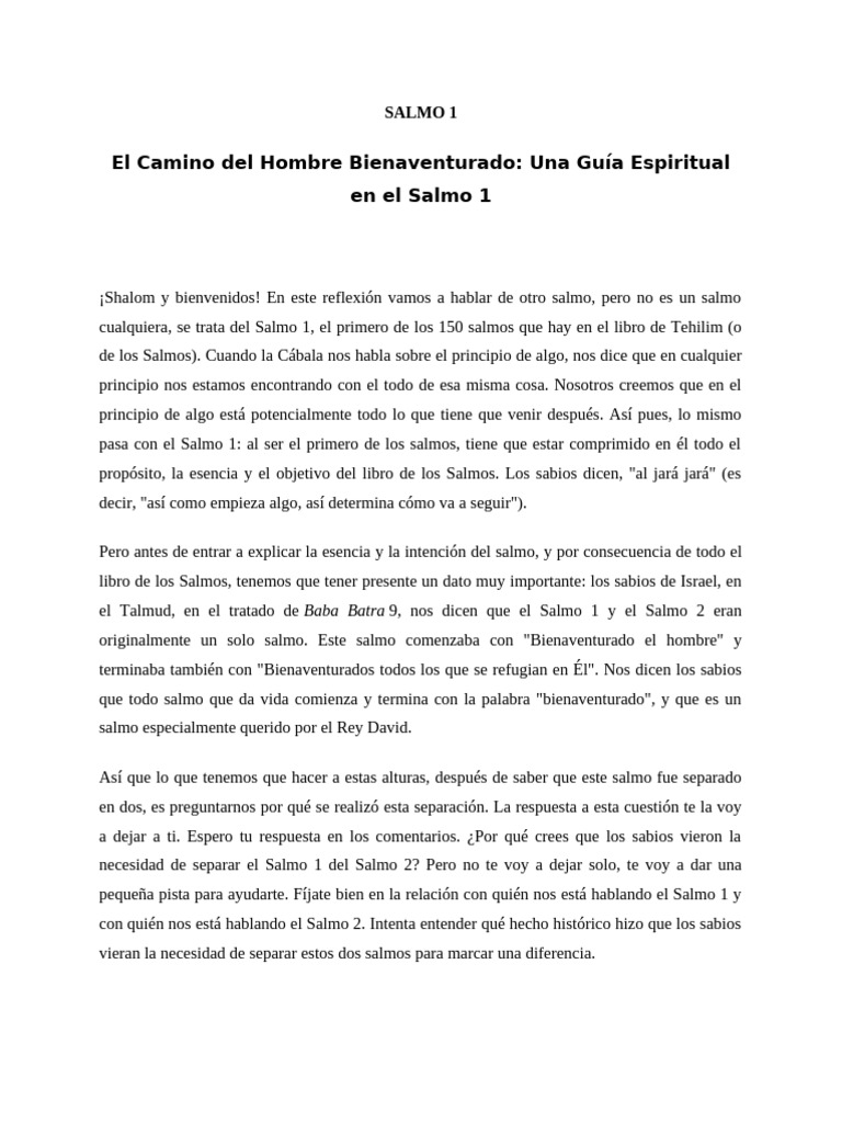 Guía del Salmo 1: Hombre Bienaventurado | PDF | Salmos