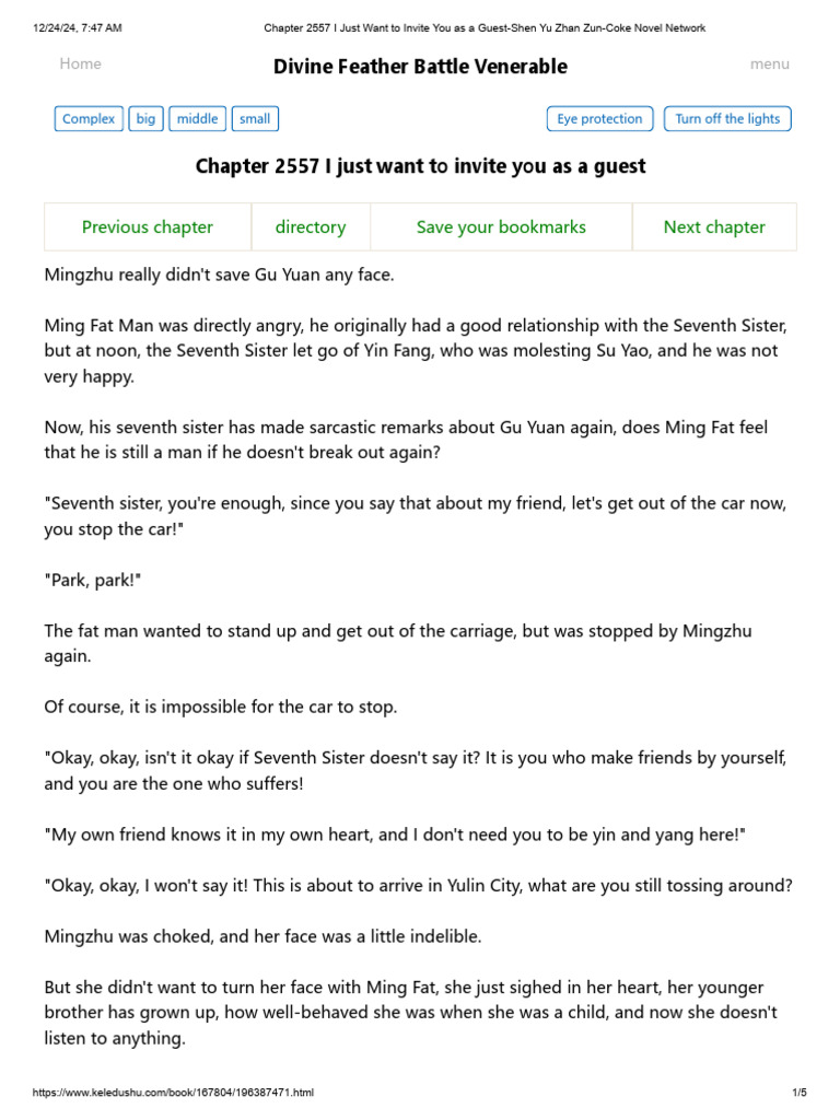 Chapter 2557 I Just Want To Invite You As A Guest-Shen Yu Zhan Zun-Coke ...