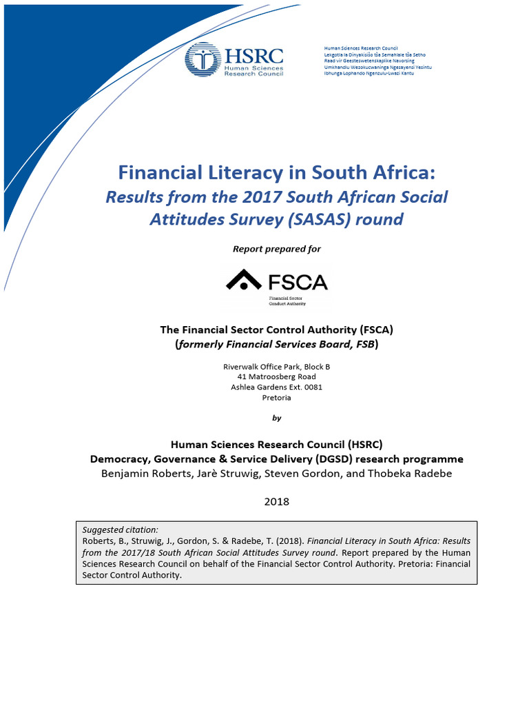 South Africa's Financial Literacy Survey Results | PDF | Cost Of Living ...