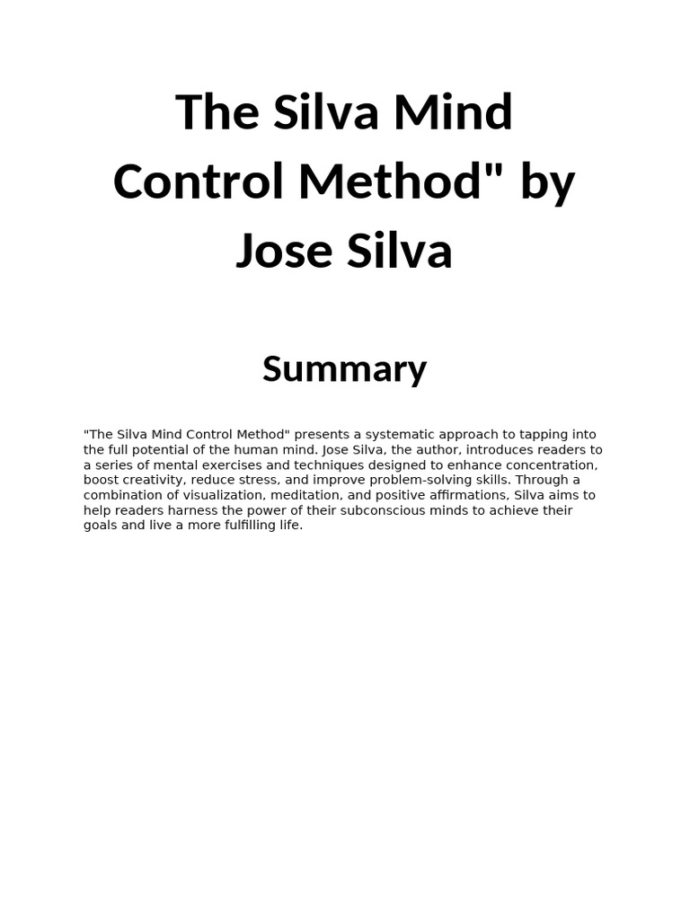 The Silva Mind Control Method | PDF | Meditation | Mind