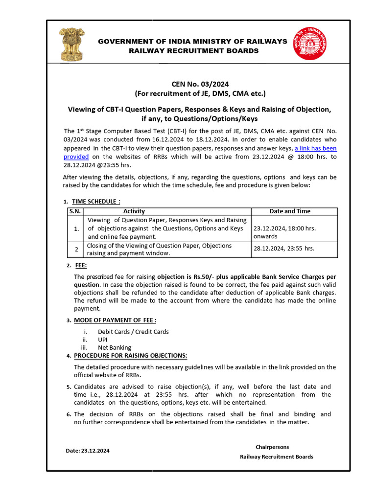 Objection tracker cen 03 2024 jes pdf payments