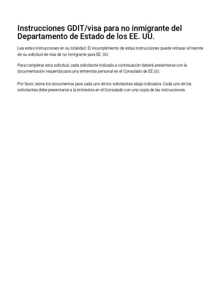 Confirmaci n e instrucciones official u s department of state visa