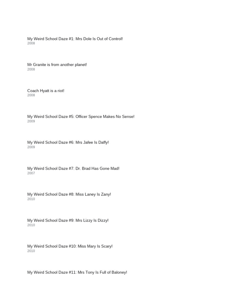 My Weird School Daze | PDF
