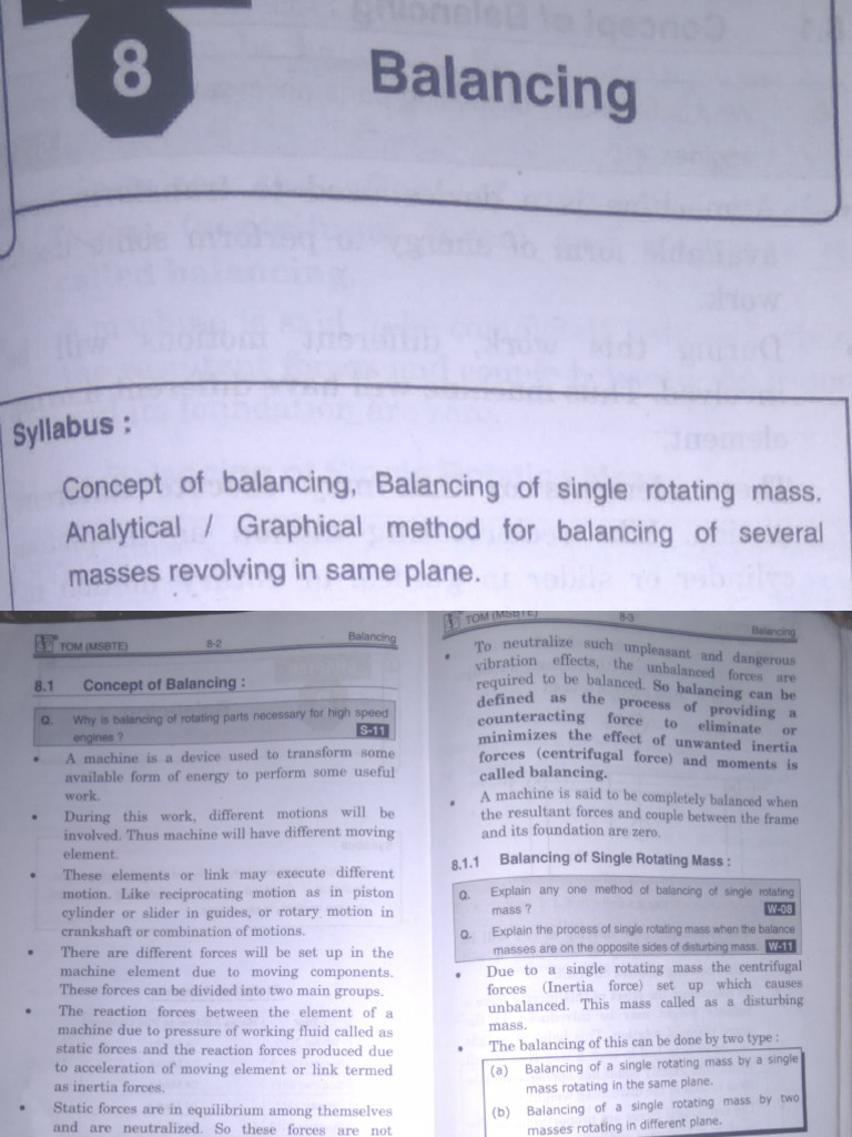 Balancing Rotating Masses in Machines | PDF | Force | Machines