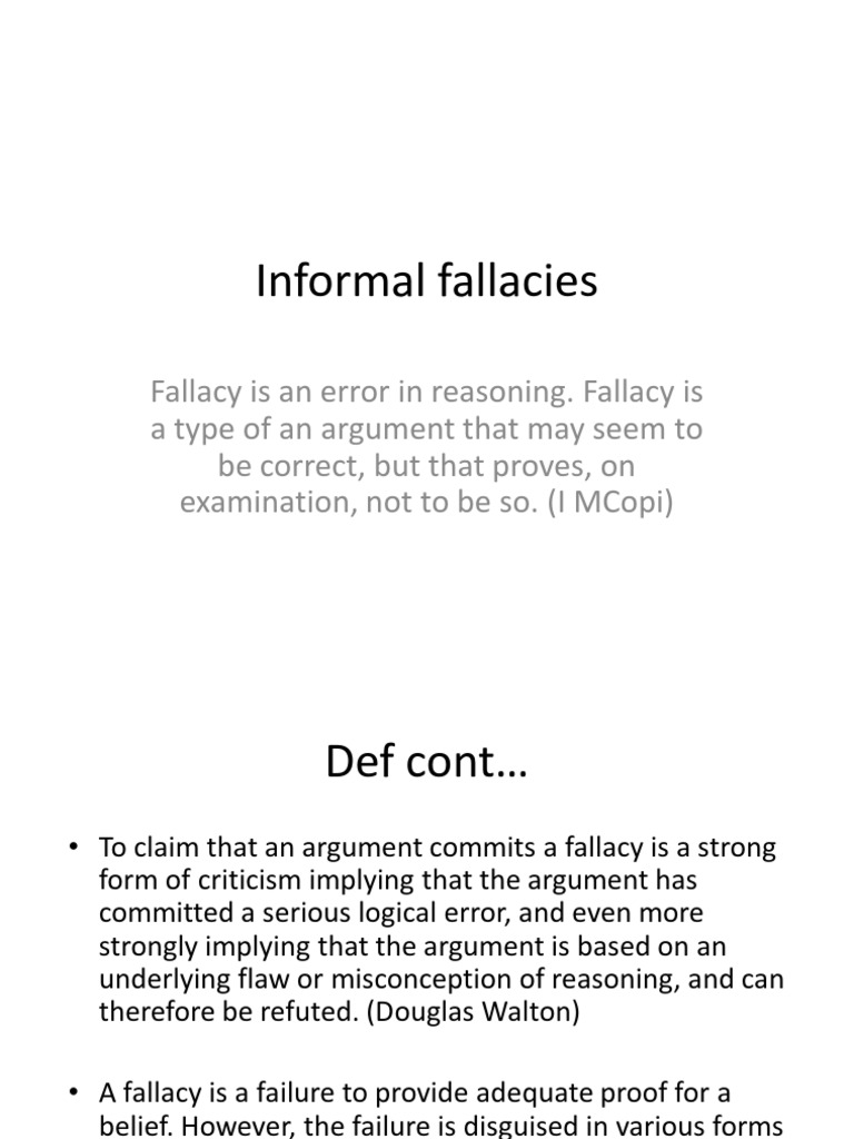 Informal Fallacies | PDF | Fallacy | Argument
