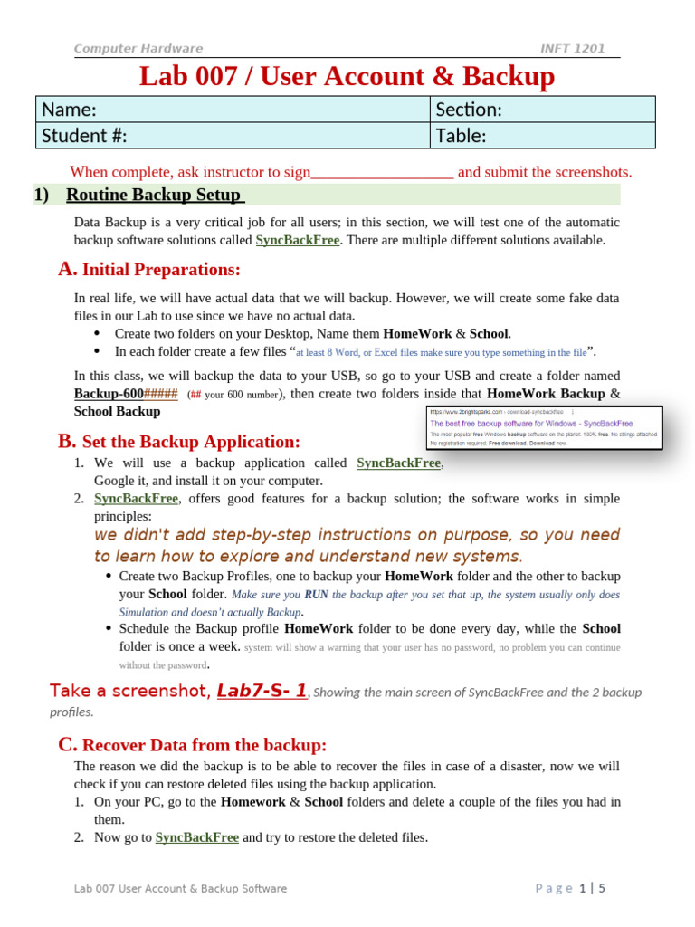 User Account & Backup Lab Guide | PDF | Computer File | Backup