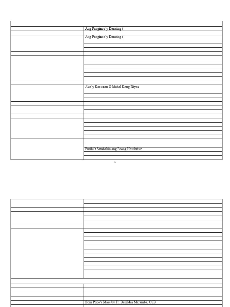 Line Up Guide For Every Season | PDF | Christian Festivals And Holy ...