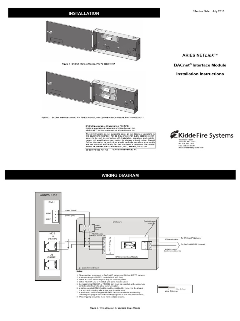 ARIES NETLink BACnet Interface Module Installation Instructions | PDF ...