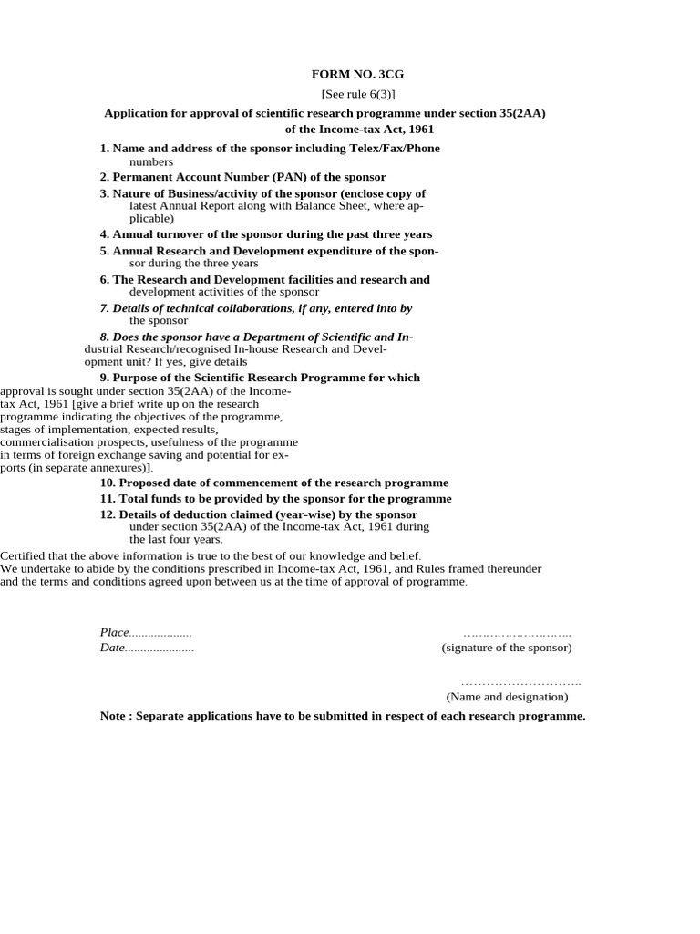 Form No. 3CG | PDF | Taxes | Government Finances