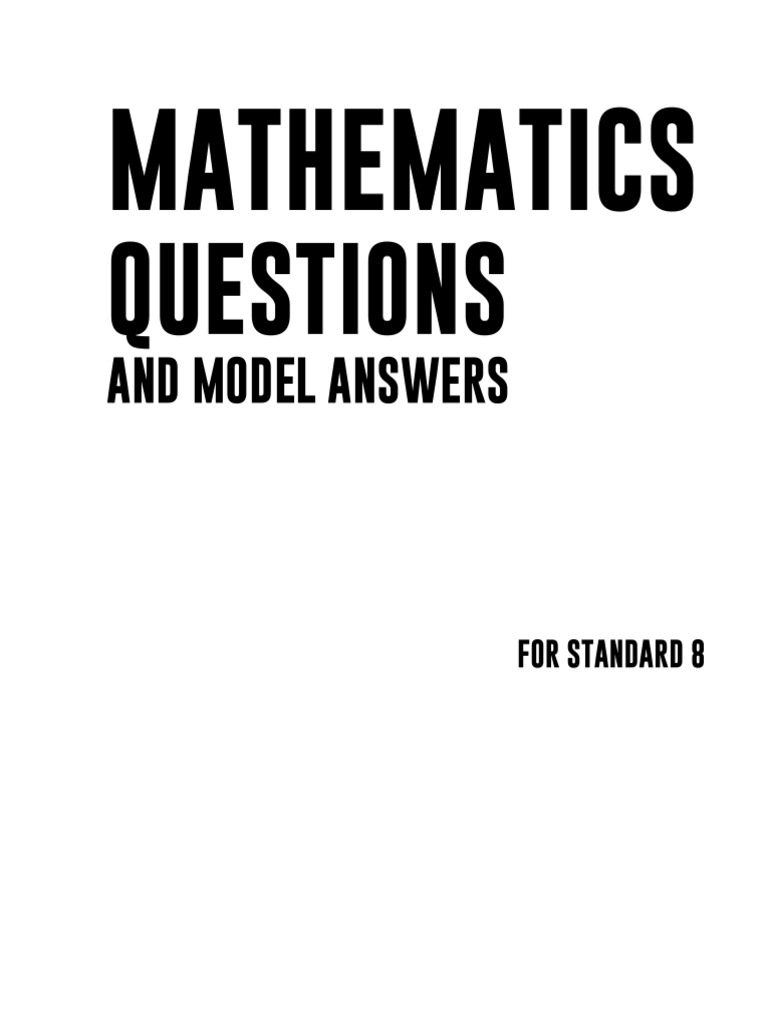 Mathematics Questions for Standard 8 | PDF | Significant Figures ...