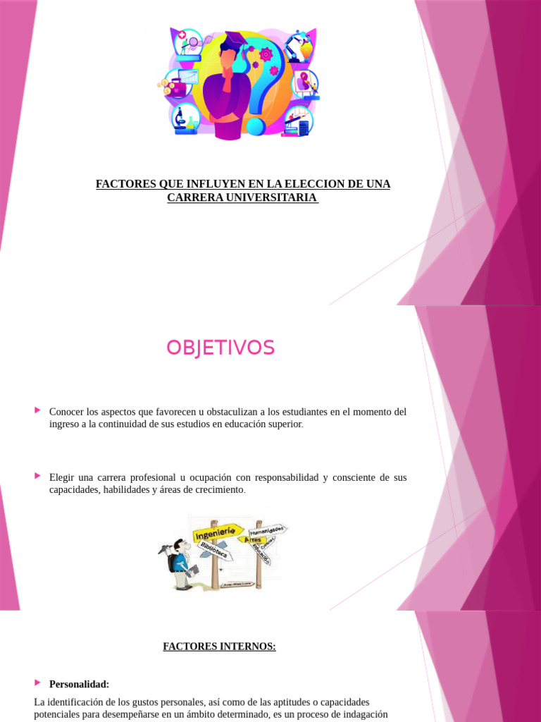 Factores Que Influyen en La Eleccion de Una Carrera | PDF | Motivación ...