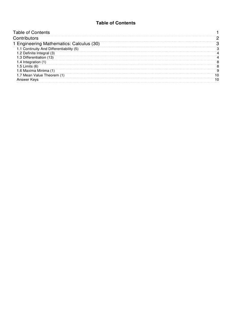 Calculus Concepts for GATE CSE 2024 | PDF | Differential Calculus ...
