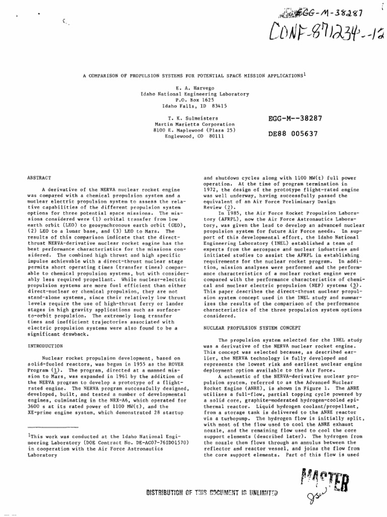 Propulsion Systems for Space Missions | PDF | Spacecraft Propulsion ...