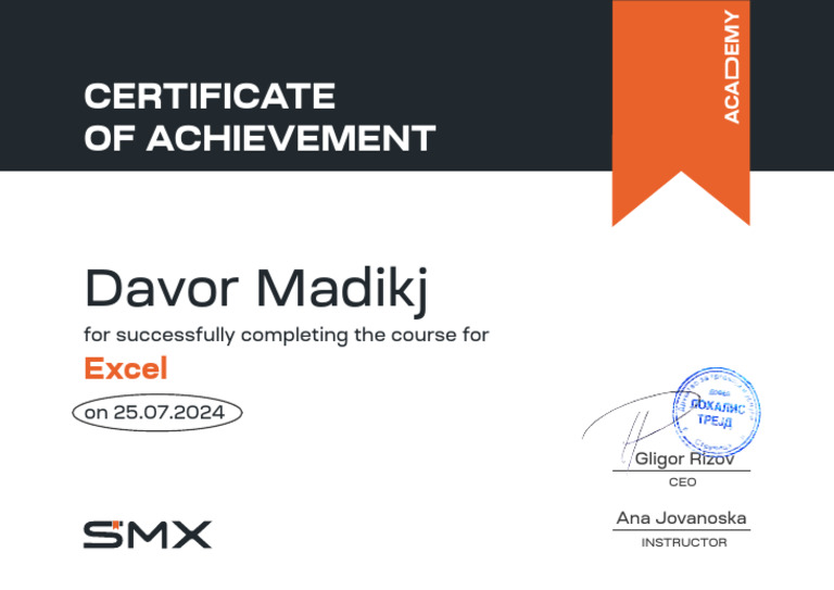 Davor_Madikj-Excel | PDF