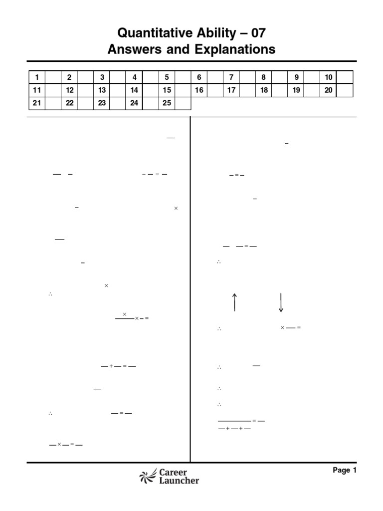 Quantitative Ability Solutions 07 | PDF