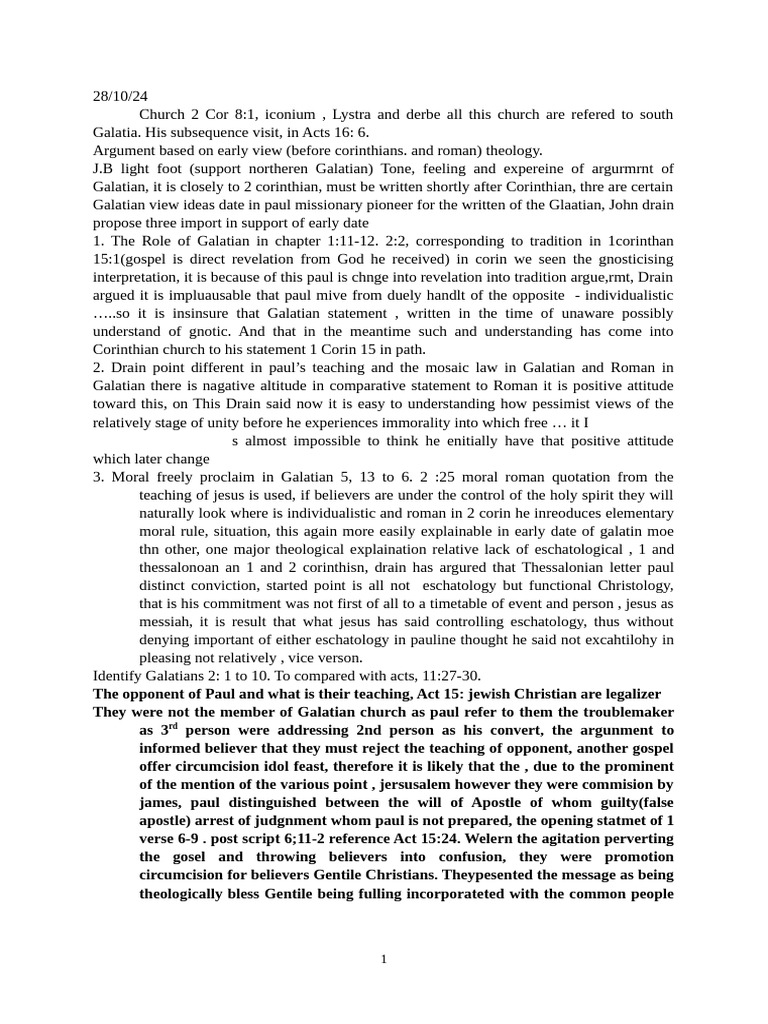 Galatians Notes Pdf Justification Theology Paul The Apostle