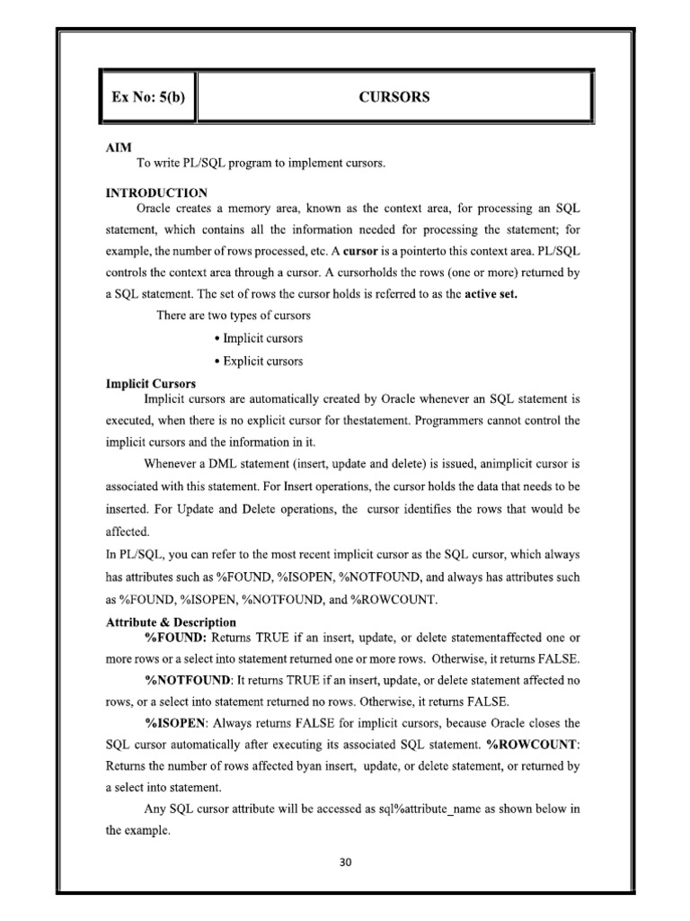 Cursors | PDF