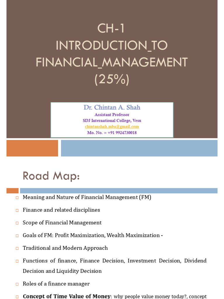 Ch-1 Introduction To Financial Management (25%) | PDF