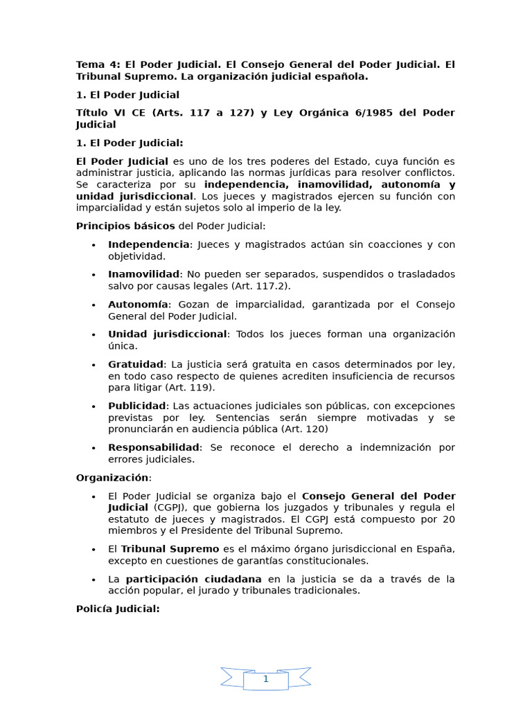 Tema 4 | PDF | Judicaturas | Jurisdicción