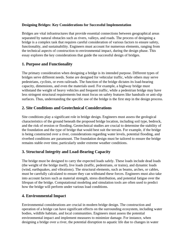 Designing Bridges Pdf Bridge Structural Load