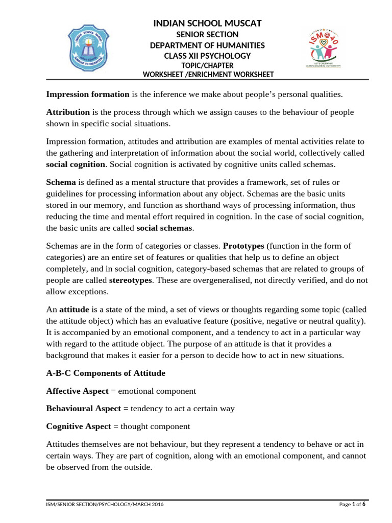 Understanding Attitudes and Cognition | PDF | Attitude (Psychology ...