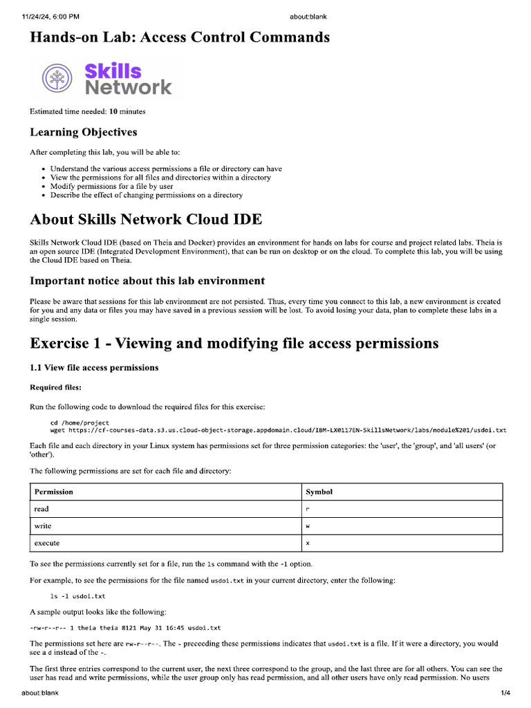 Access Control Commands | PDF