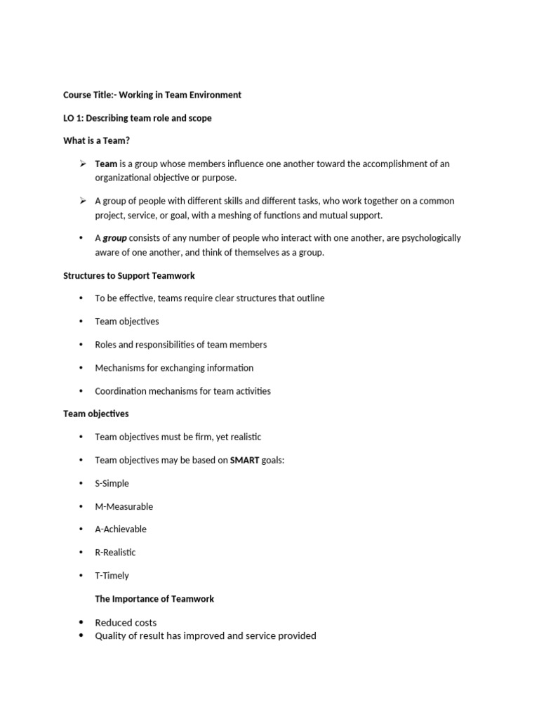 The nine team roles are | PDF | Communication | Goal