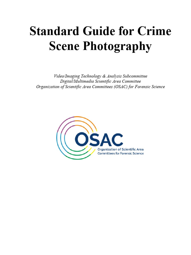 Standard Guidelines Crime Scene Photography | PDF | Camera | Flash ...