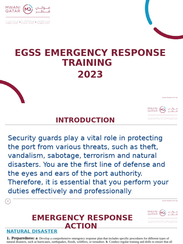 Egss Erp - 3. Emergency Response Action - Natural Disaster | PDF ...