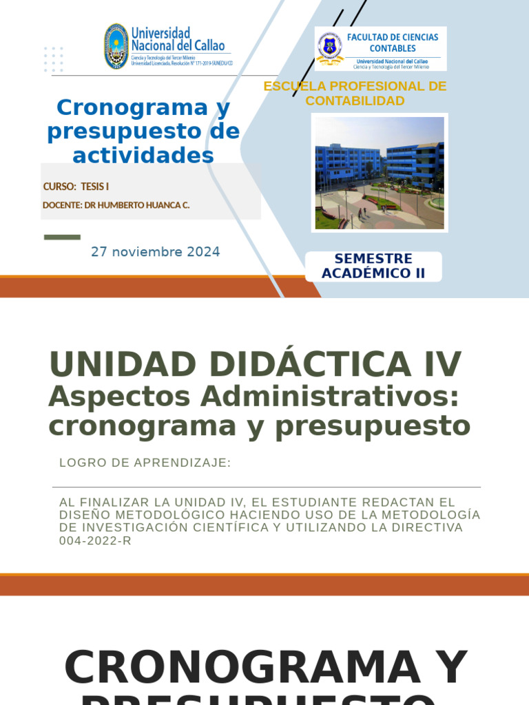 Cronograma y Presupuesto Tesis I | PDF