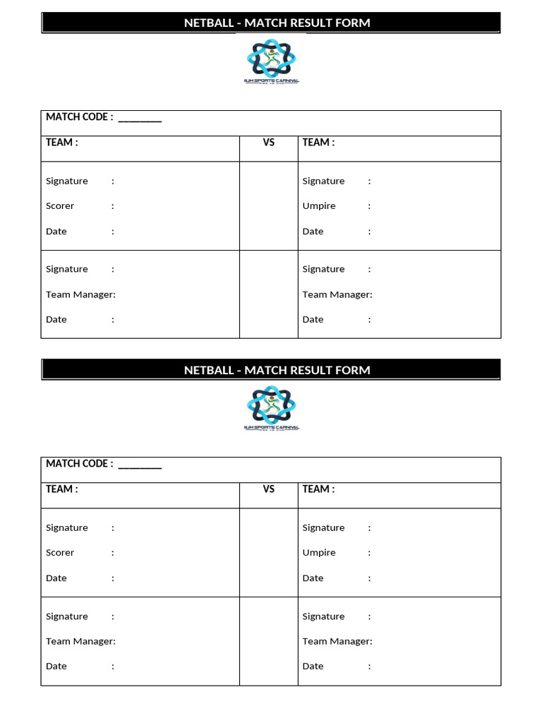 NB MATCH RESULT FORM | PDF