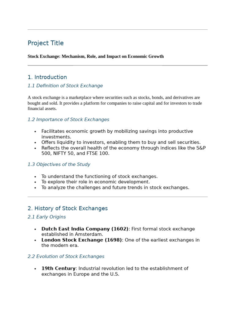 Stock Exchange | PDF | Stock Exchange | Stocks