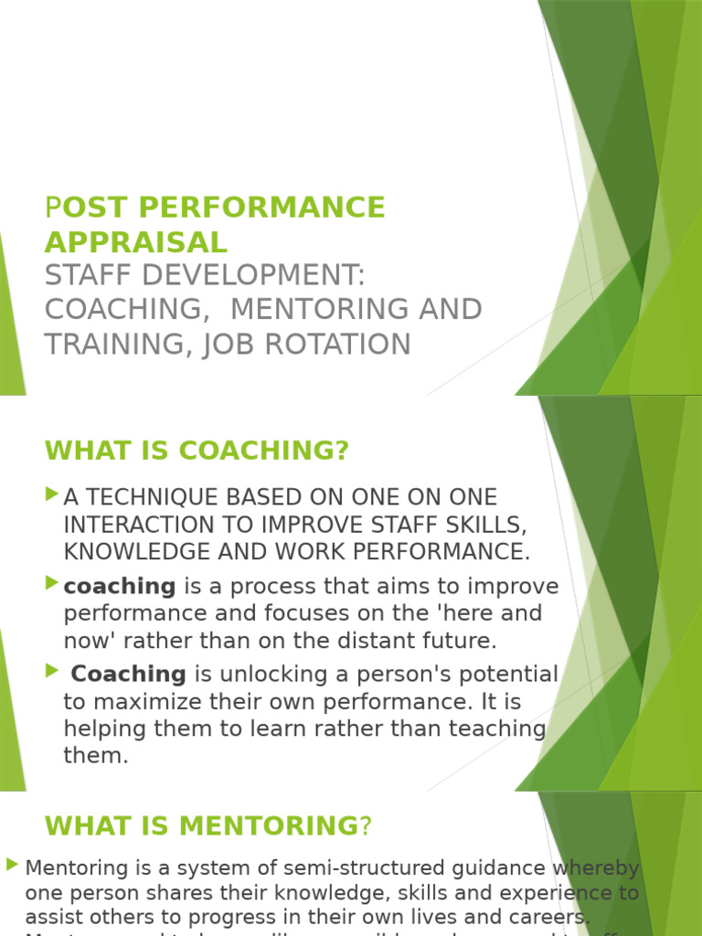 Coaching, Mentoring and Training 2 | PDF | Mentorship | Succession Planning