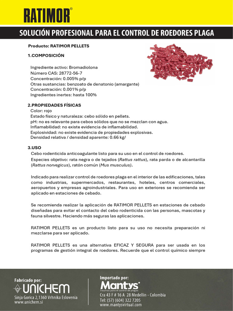 RATIMOR PELLETS: Control de Roedores | PDF | Roedor | Alimentos