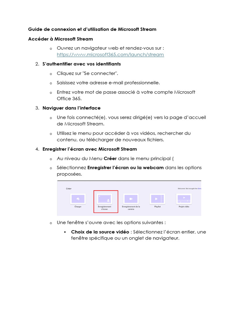 Guide d'utilisation de Microsoft Stream | PDF