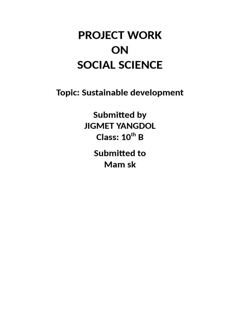 Project Work ON Social Science | PDF
