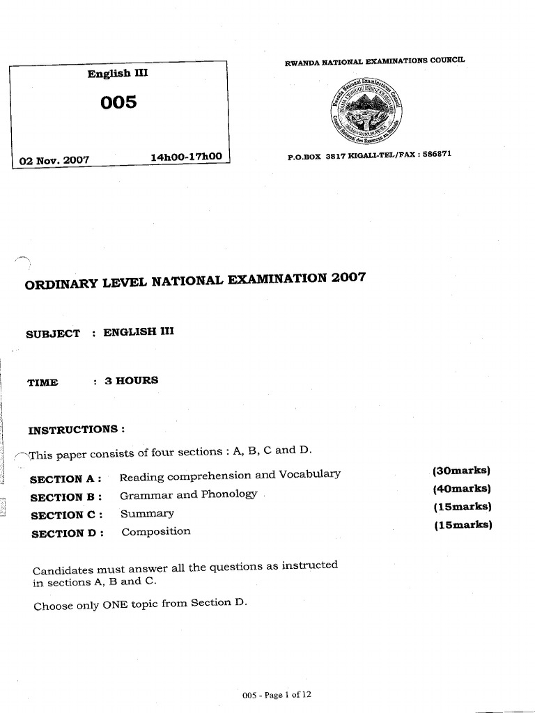 2007 English III OL | PDF