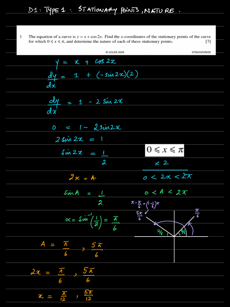 Nature of Stationary Points Analysis | PDF