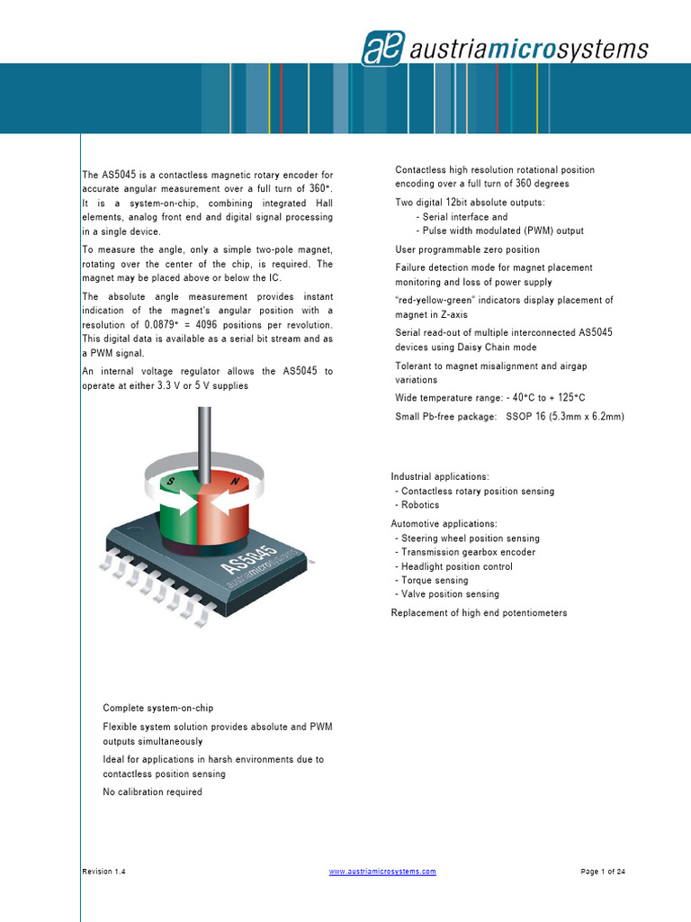 AS5045-DB | PDF | Electricity | Computer Engineering