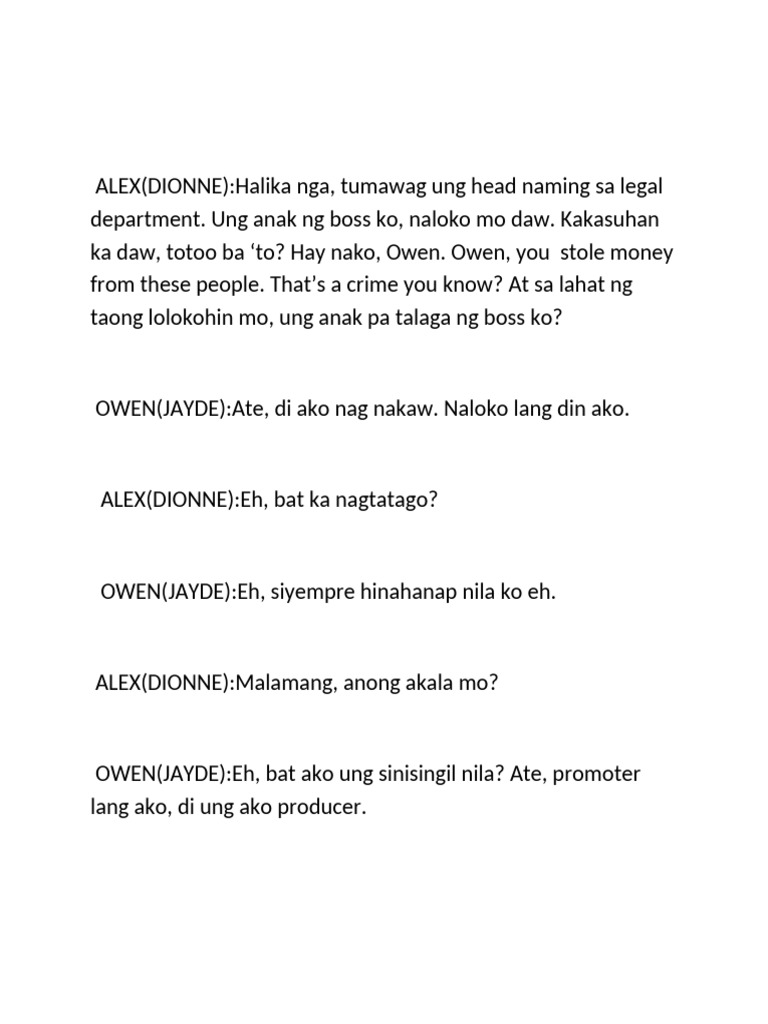 Script For Acting | PDF