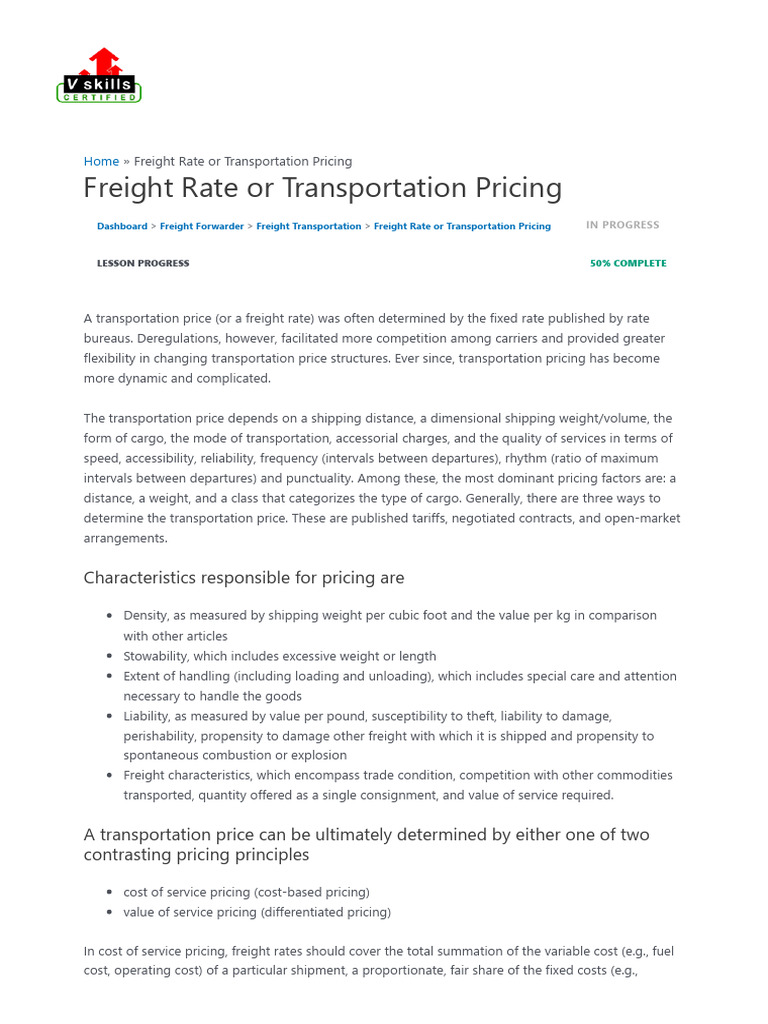 Freight Rate Pricing Explained | PDF | Pricing | Cargo
