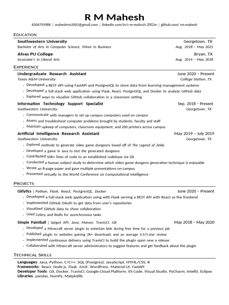 Jake s Resume PDF Postgre Sql - 1