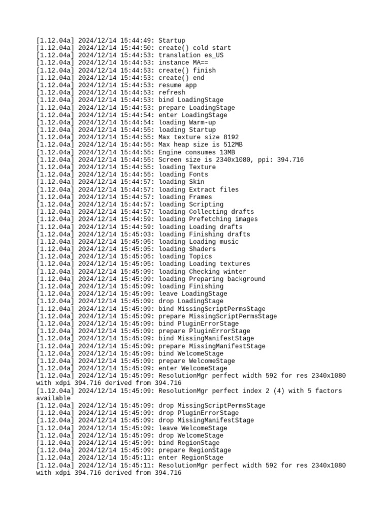 App Startup and Loading Process Logs | PDF | Computing | Computer Graphics