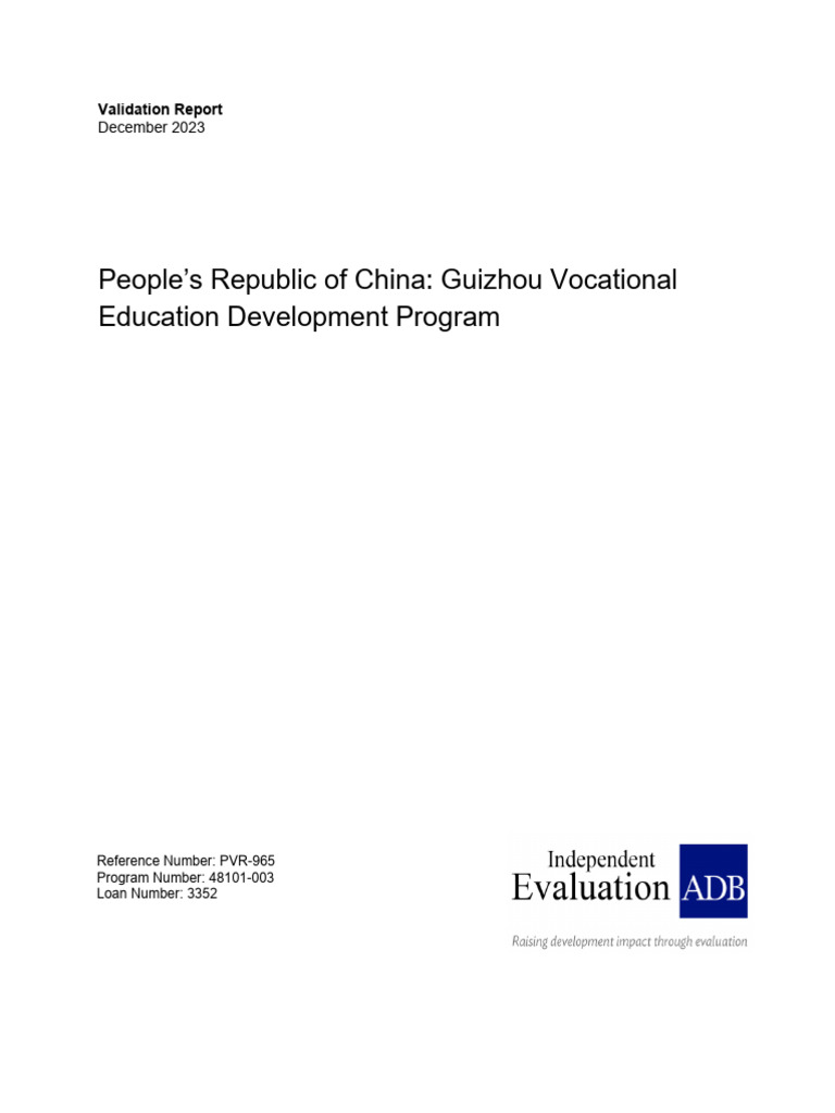 pvr-3352 | PDF | Asian Development Bank | Vocational Education