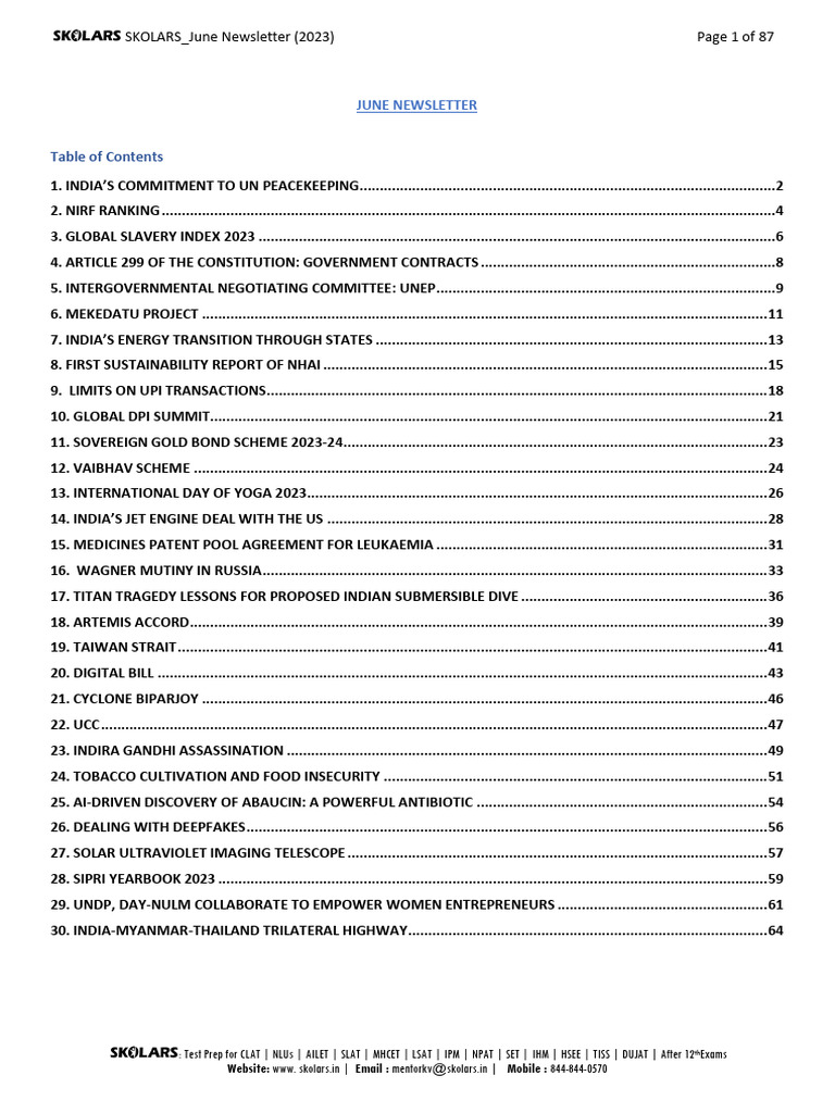 Skolars june newsletter 2023 pdf peacekeeping united nations