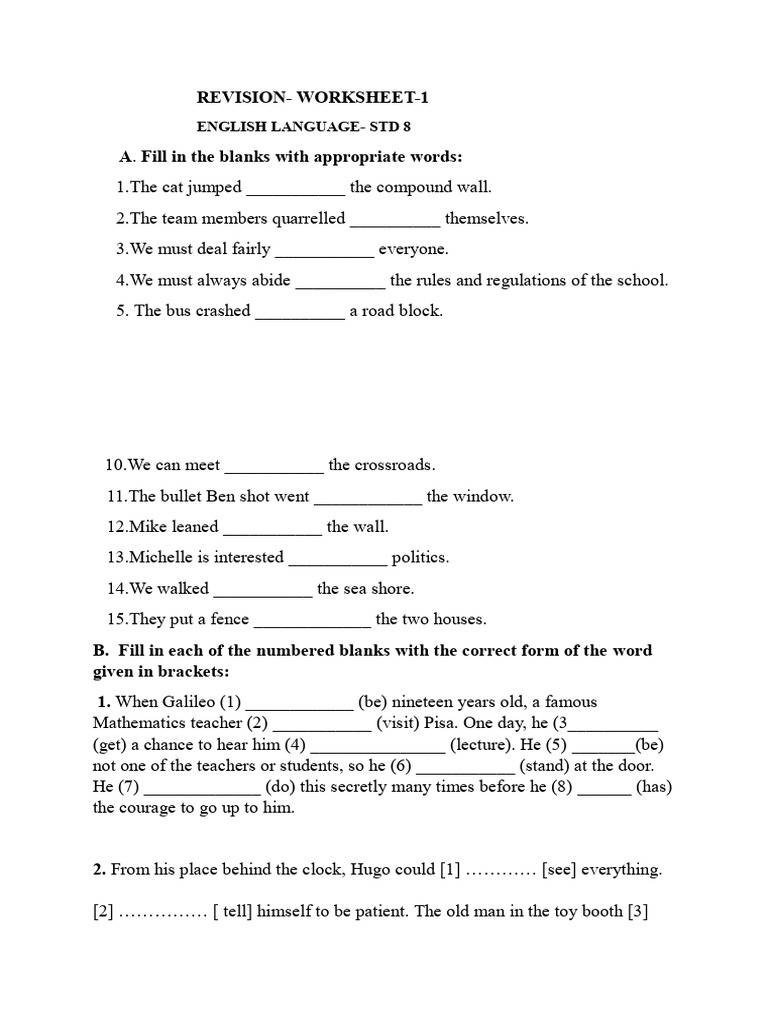 Worksheetenglish Language Worksheet No. 1 | PDF