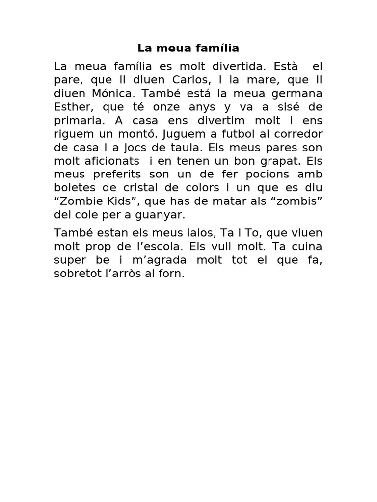 La Meua Família | PDF