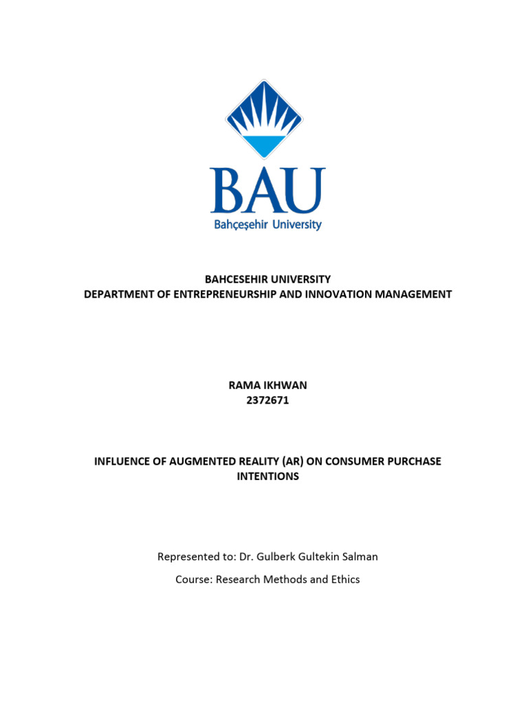 Influence of Augmented Reality (Ar) On Consumer Purchase | PDF ...