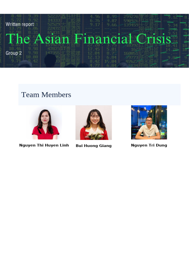 Group 2 - AU09HN - The Asian Financial Crisis - Nguyen Tri Dung | PDF ...